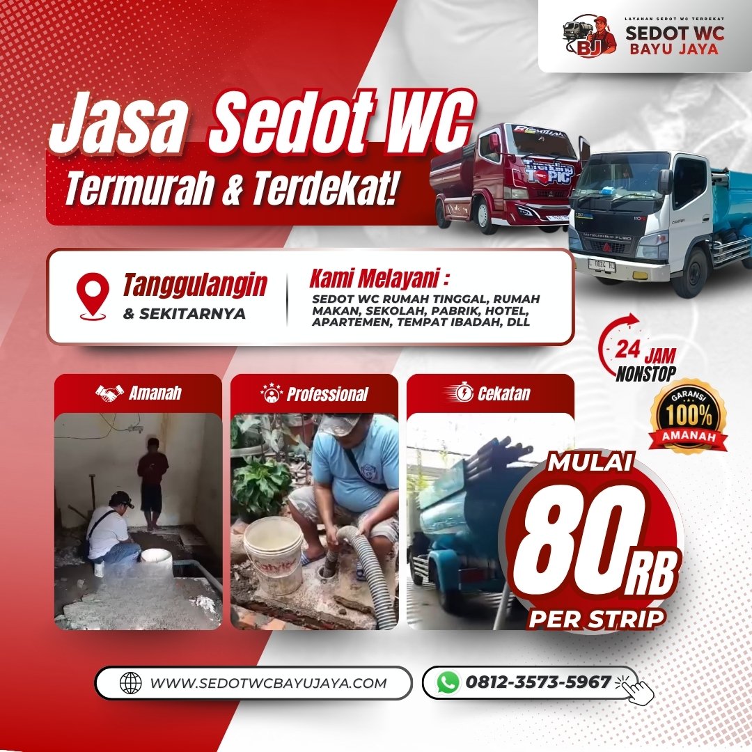 Jasa Sedot WC Tanggulangin Sidoarjo Murah, Bergaransi 100% & Ready 24 Jam !!