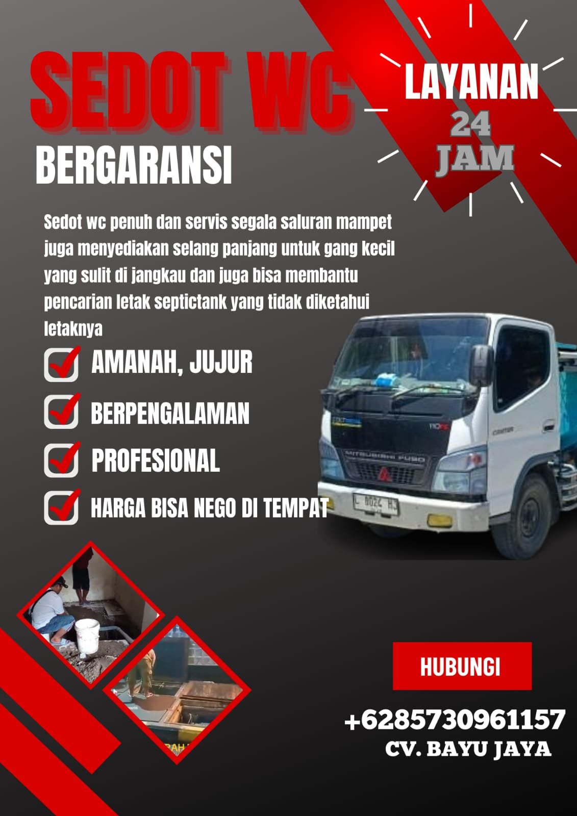 Jasa Sedot WC Asemrowo Surabaya Murah, Bergaransi 100% & Ready 24 Jam !! - Gambar 6
